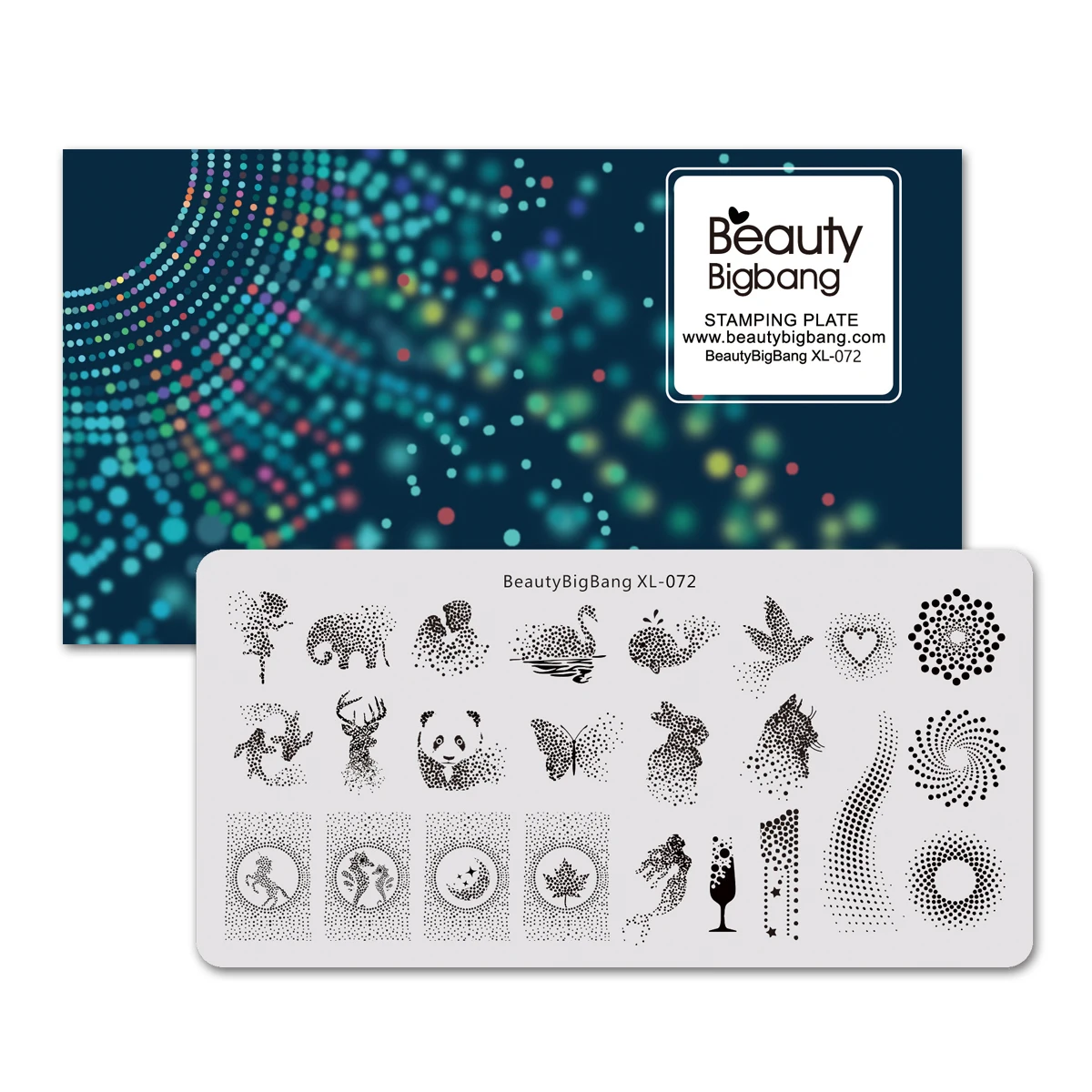 Beautybigbang пластины для штамповки ногтей из нержавеющей стали новые Фламинго штамповки пластины Лебедь Сердце изображение для дизайн ногтей