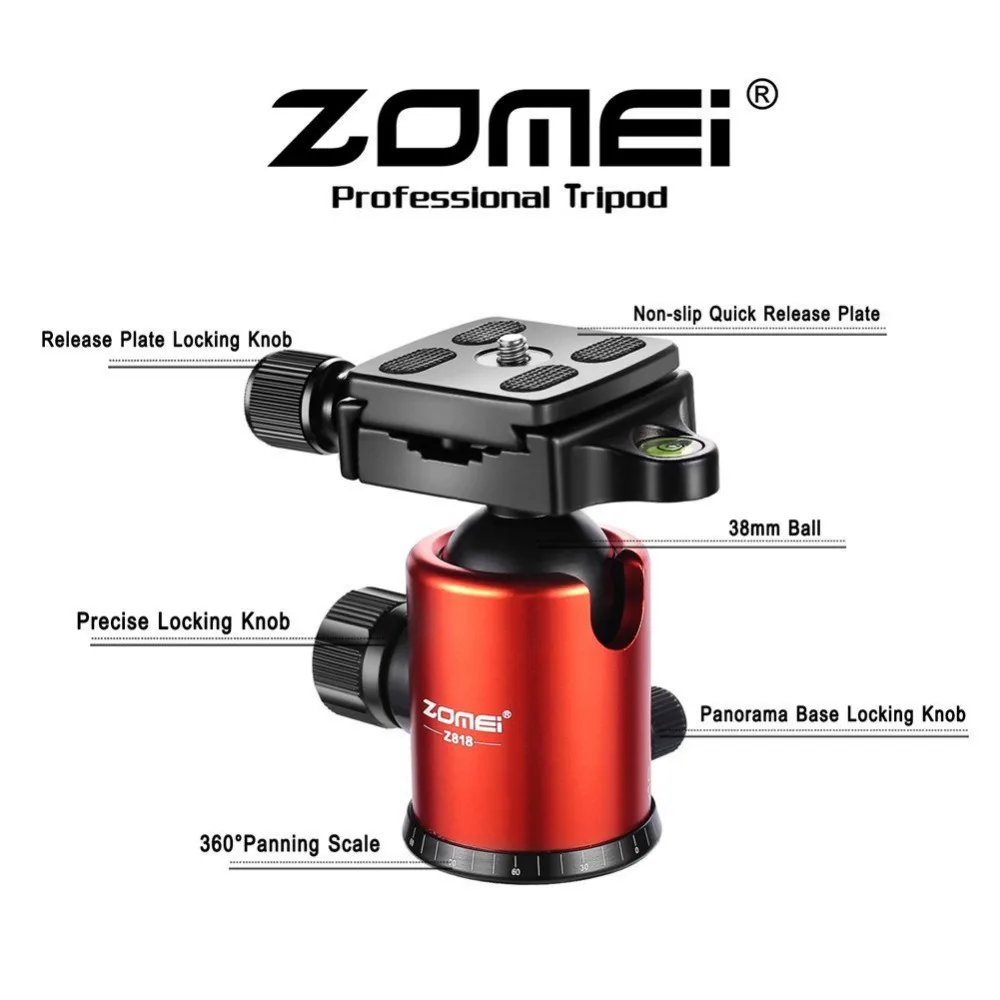  Zomei Z818 Heavy Duty Professional Portable Magnesium Aluminium Travel Tripod Stand Monopod for Dig