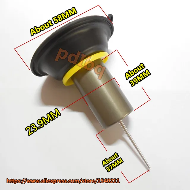 23.9MM diameter vacuum diaphragm plunger assembly motorcycle carburetor