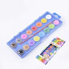 16 цветов Профессиональный сплошной цвет воды краска s коробка с краской кисти яркий цвет портативный набор краски цвета воды