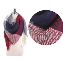 Для женщин Мягкий длинный шарф шеи большой Размеры Классический решетки печатных Утепленная одежда зима Обёрточная бумага шаль пашмины