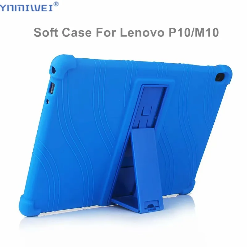 

Silicon Case For Lenovo Tab M10 TB-X605F TB-X605L Stand Soft Cover For Lenovo Tab P10 TB-X705L TB-X705F 10.1" Tablet Case