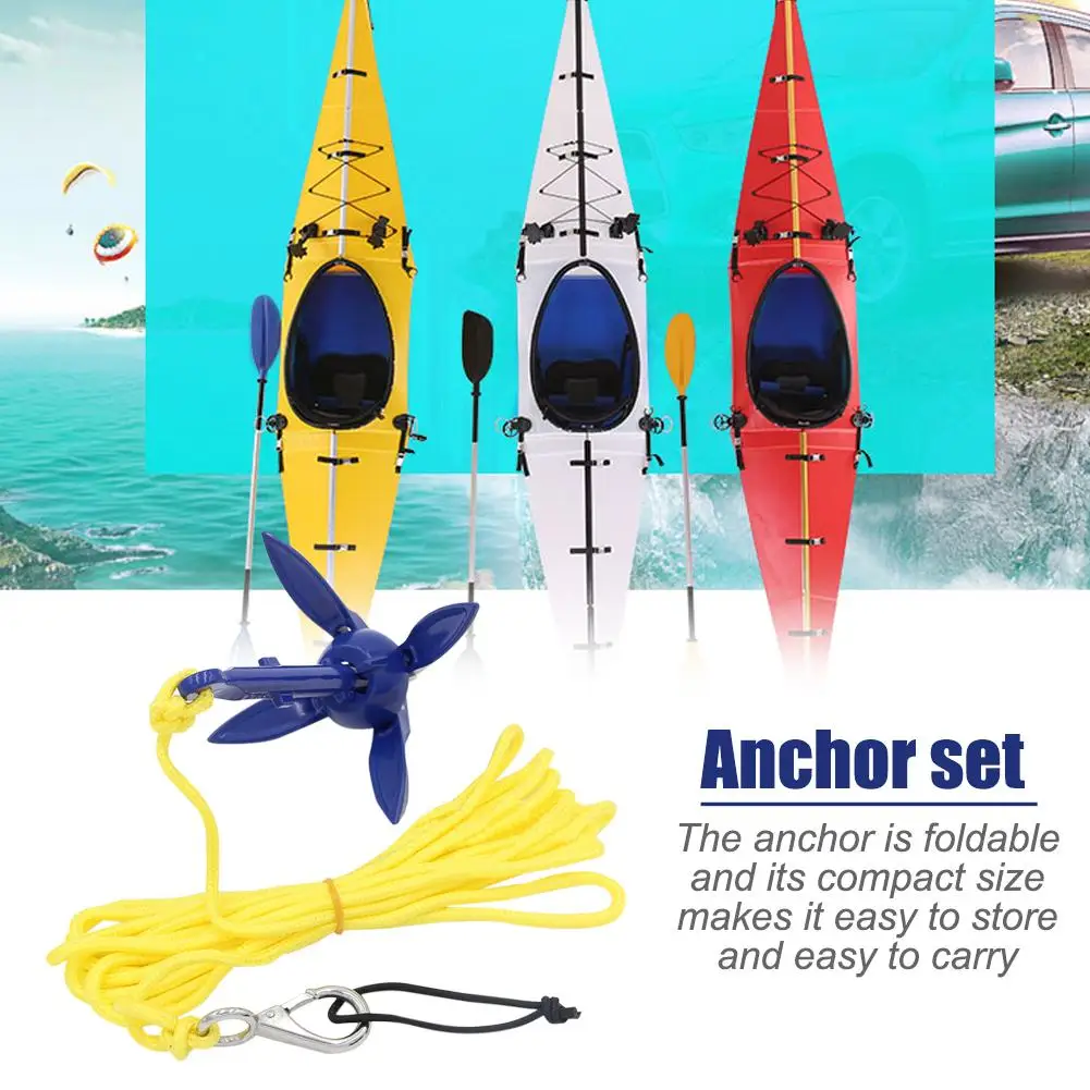 

Four Handles Foldable SUP Paddle Board Boat Aluminum Anchor For Kayak Rubber Boats Canoe Motorboat Water Sports Accessories