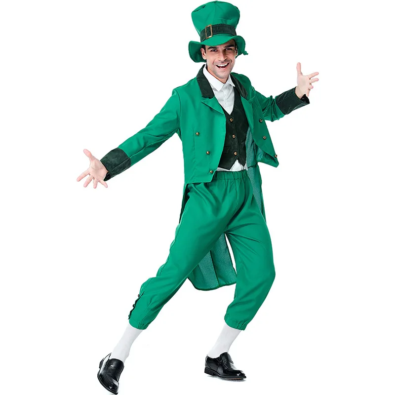 Deluxe Leprechaun Hat Mens Fancy Dress Irish St Patricks Day Adults Costume 