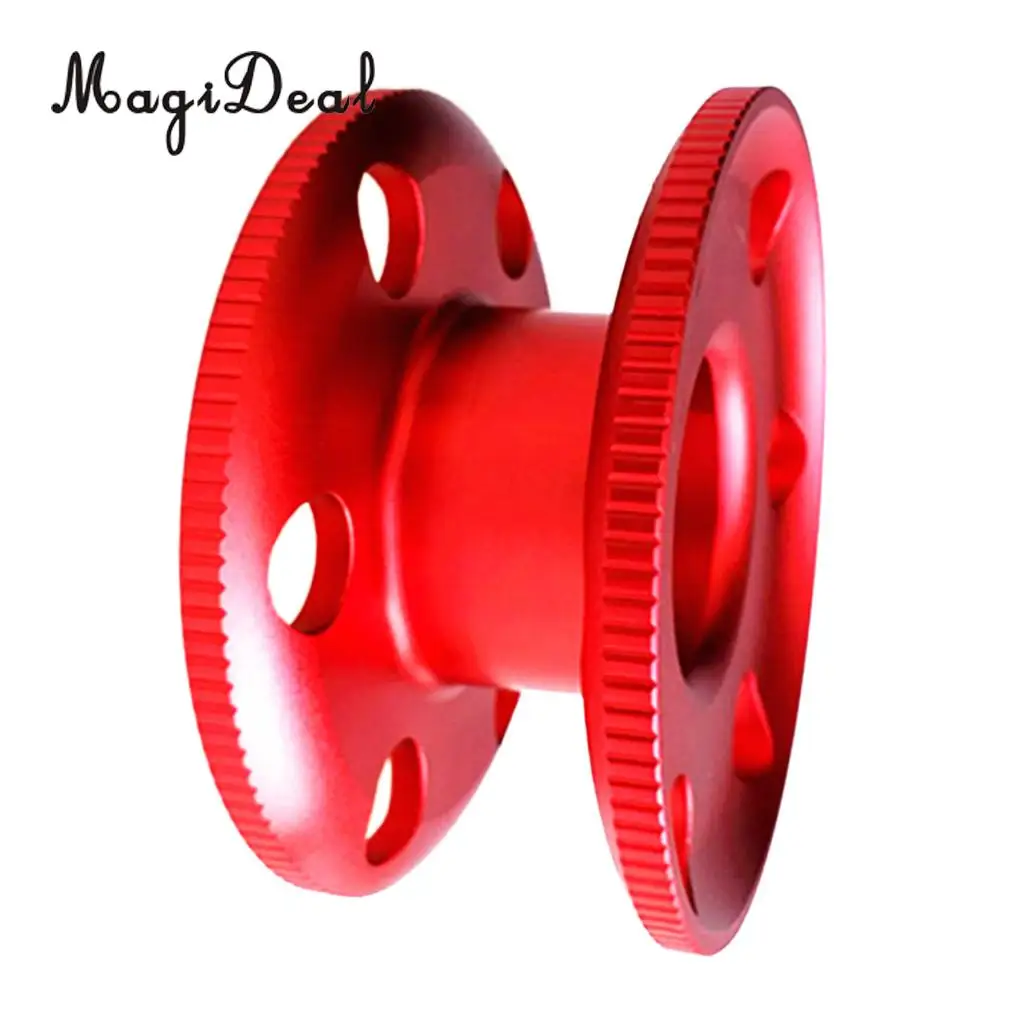 MagiDeal Aluminum Alloy Scuba Diving Compact Finger Spool Reel Guide Line Spool Red