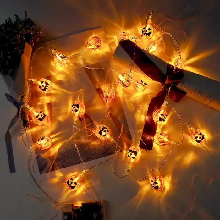 20 светодиодный Тыква Хэллоуин строку света украшения дома вечерние Фея огни строки-M25