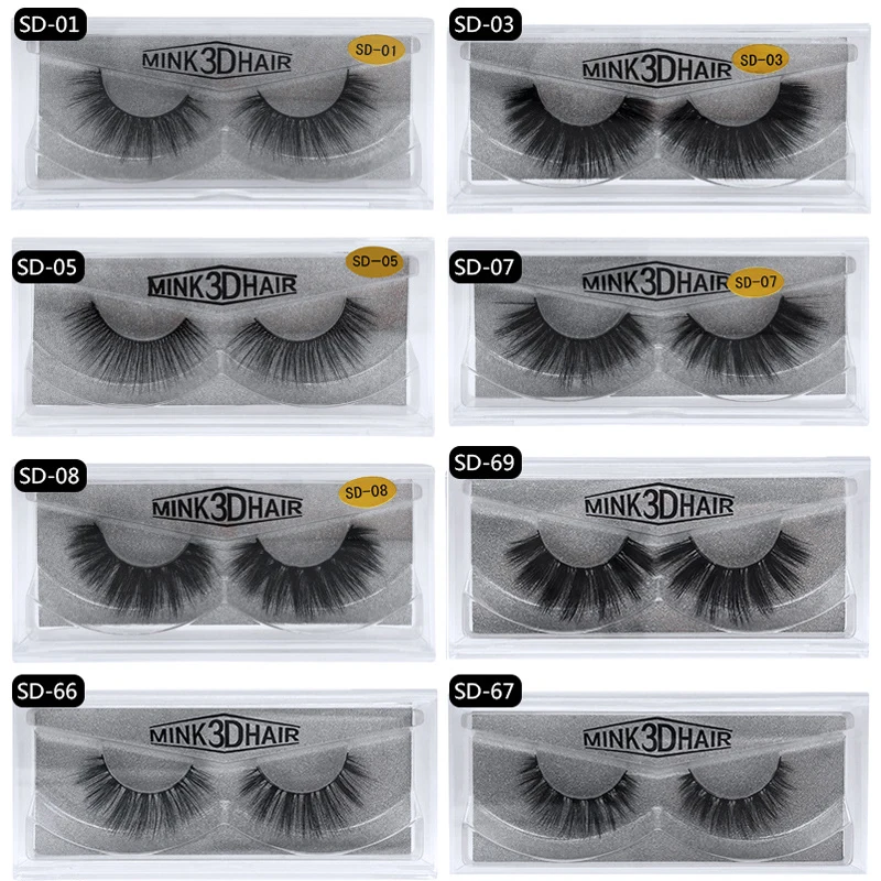 

Mink Eyelashes 3D Mink lashes natural false eyelashes volume Lashes cruelty free Real Mink Fur Handmade Crossing Thick Lash SD68