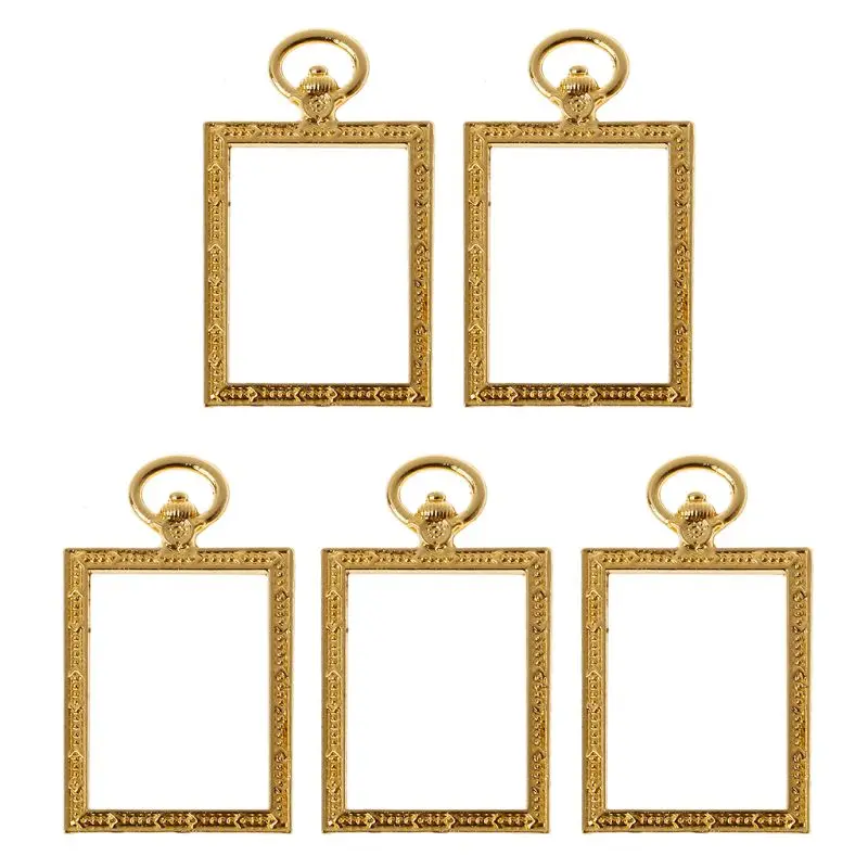 

5Pcs Square Pocket Watch Pendant Resin Frames Open Bezels Setting Jewelry Making