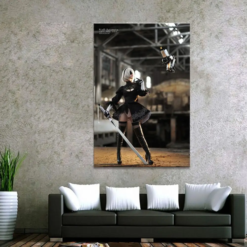 

Home Decor Canvas 1 Piece Cute Sexy Anime NieR Automata 2B Posters and Prints Painting Home Decoration Wall Pictures Bedroom
