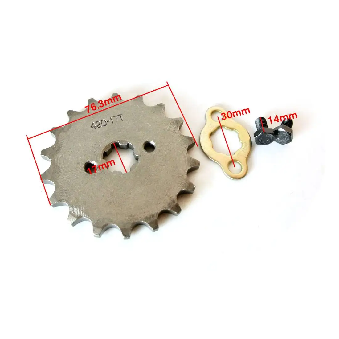 420 Chain 17 Tooth Sprocket 17mm Fits 125cc 140cc 150cc 160cc ATV Dirt Bike