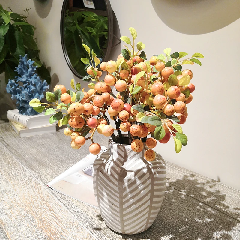 Искусственные мини вишневые ягоды искусственный жемчуг цветок stamen DIY свадебный букет Рождественское украшение фрукты