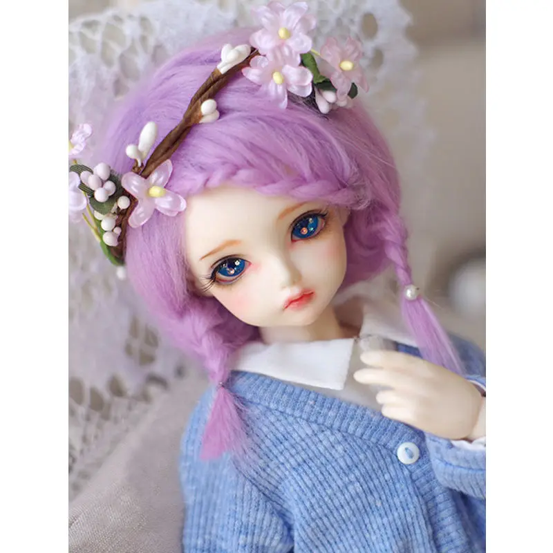 [Wamami] Сиреневый/фиолетовый длинный шерстяной парик/волосы 1/8 Pukifee Ae лати BJD Dollfie 14 см