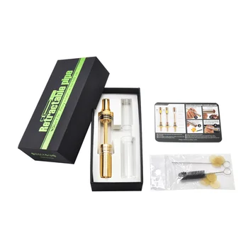 

HORNET Twisty Glass Blunt Dry Herb Pipe Brass Metal Smoking Herb Pipe Automatic-Retractable Tobacco Pipes Cleaning Brush