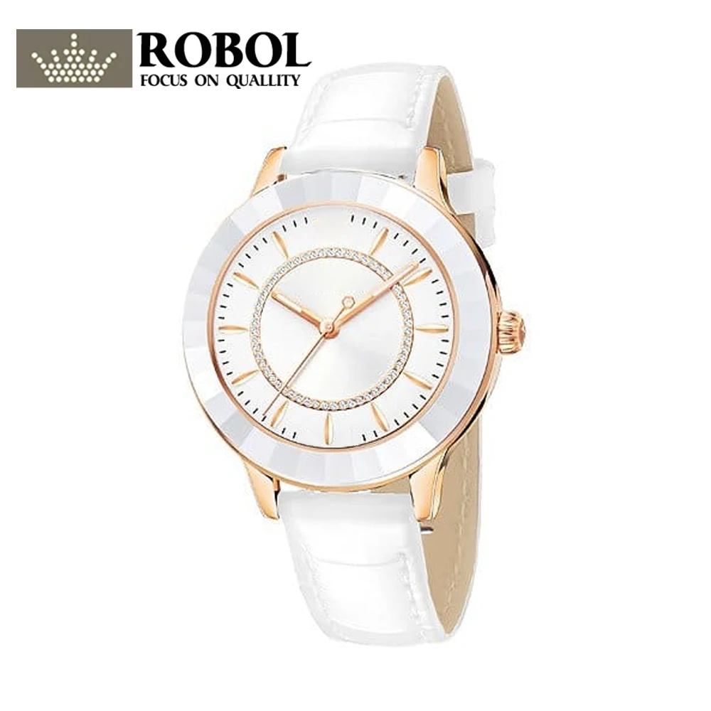 

ROBOL 100% Genuine 1:1 Charm WHITE SWA Zircon Glitter Bracelet Elegant Noble Temperament Ladies Bracelet Women Suitable