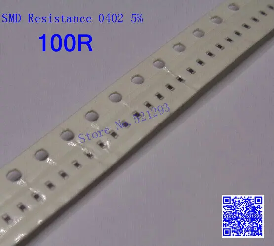 0402 чип резистор 1/16 Вт 100 Ом 100R 5% SMD резисторы 500 шт./лот | Электронные компоненты и