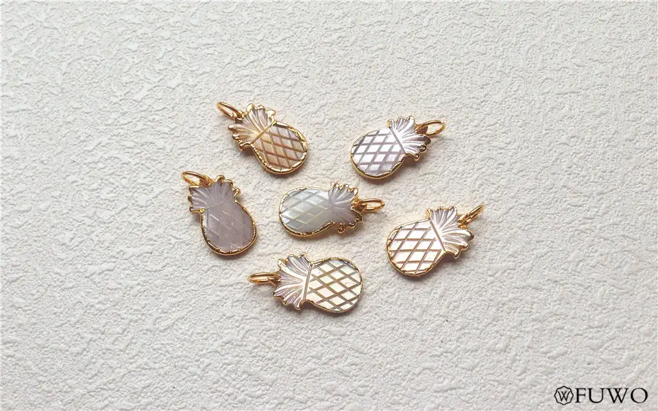 Natural Shell Pineapple Charm Pendant 7