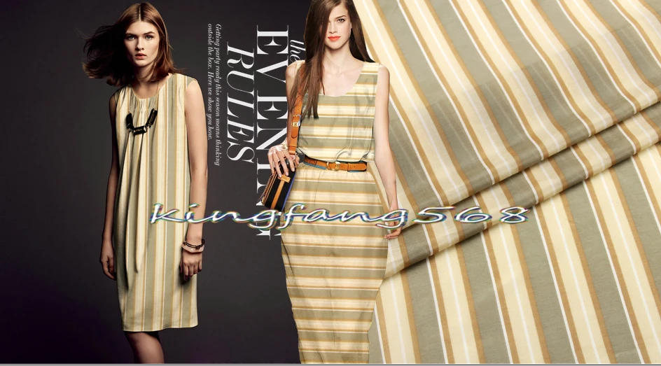 

Designer 30% natural mulberry silk 70% cotton silk cotton clothing fabric satin gray yellow Gingham cheongsam dress 1m M006