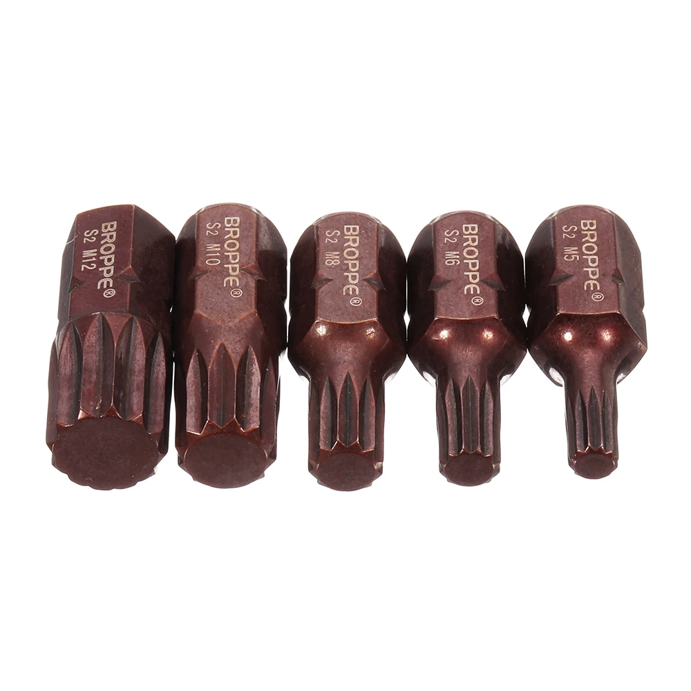 

Broppe 5pcs 30mm Star Screwdriver Bit 10mm Hex Shank for Impact Screwdriver M5/M6/M8/M10/M12