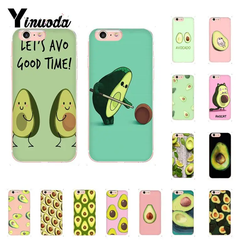 

Yinuoda Avocado Prints gold pattern tropical type Soft Silicone Phone Case for iPhone 8 7 6 6S Plus X XS MAX 5 5S SE XR 10 Cover