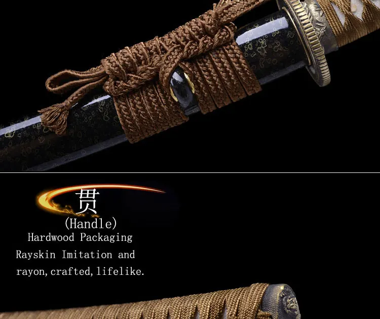 New samurai sword Fully Handmade T10 Carbon Steel No Hi Clay Tempered Obvious Hamon Japanese Katana Samurai Sword Sharp Battle