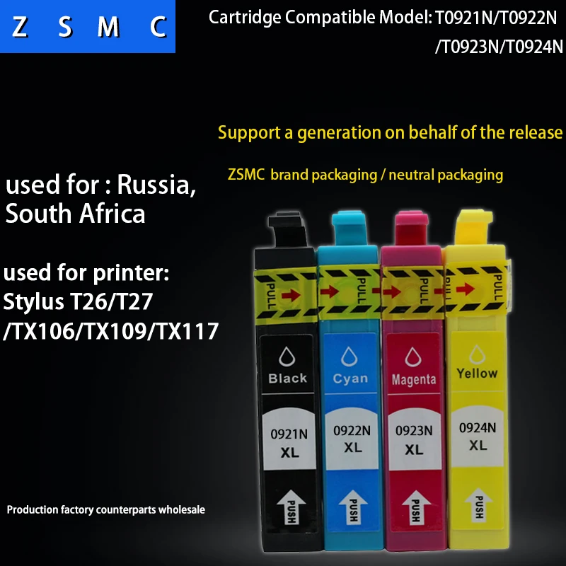 

10pk compatible epson 92n ink cartridge T0921N T0922N T0923N T0924N for EPSON T26 T27 TX106 TX117 TX119 TX109 printer