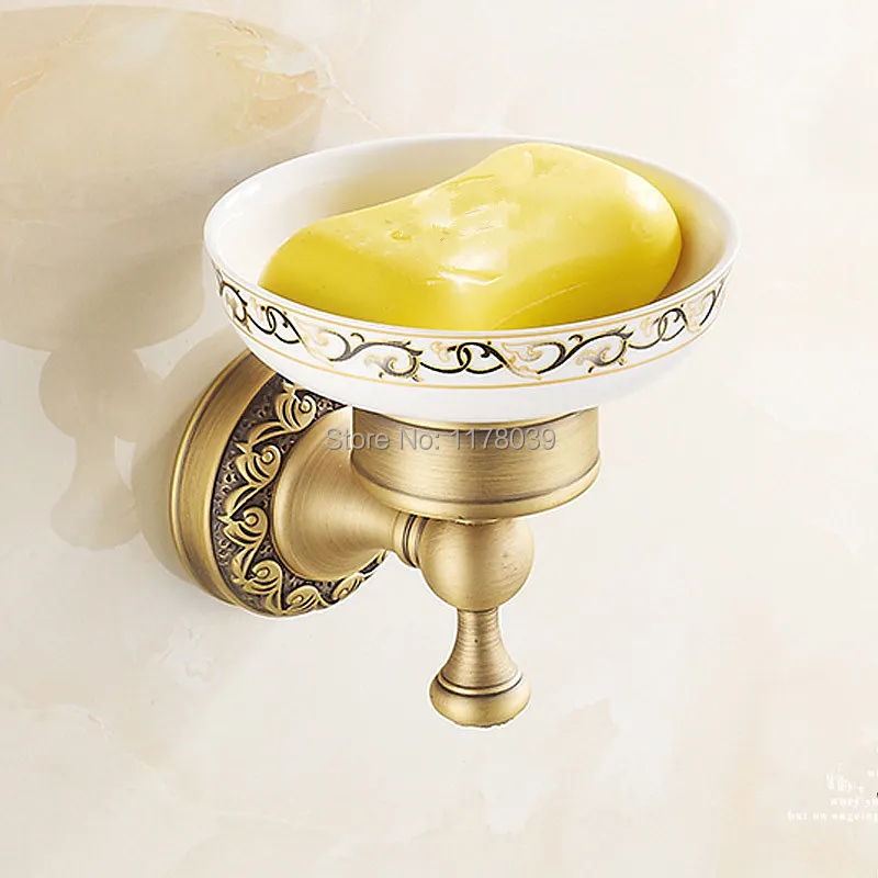 European style ceramic soap dishes,bathroom antique brass Brushed soap holder,retro Bathroom