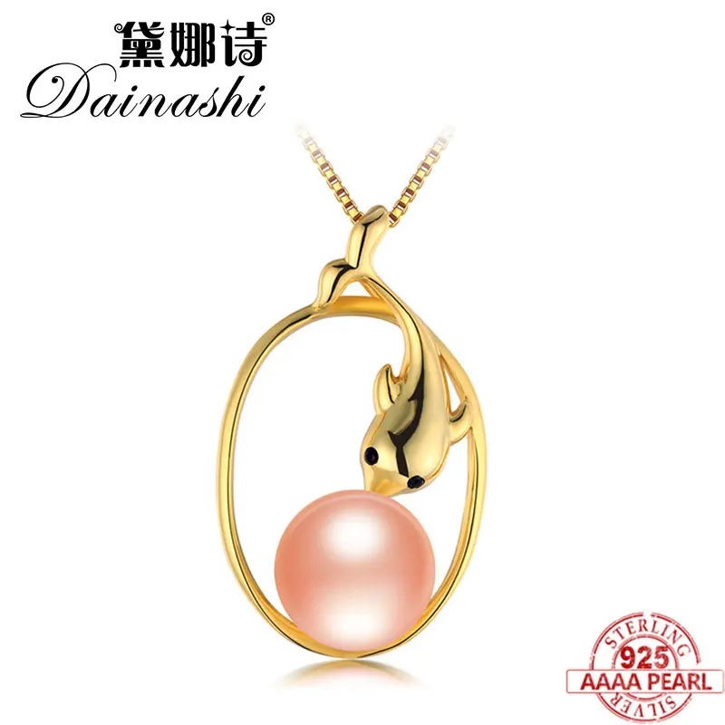 

Dainashi Cute Dolphin Pearl Pendants 100% AAAA Natural Freshwater Pearls 925 Sterling Silver Fine Jewelry for Weeding Women 2018
