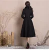 Winter fashion brand lace stitching with real fur woolen jacket women's single breasted over the knee long woolen coat wq545 ► Photo 2/6