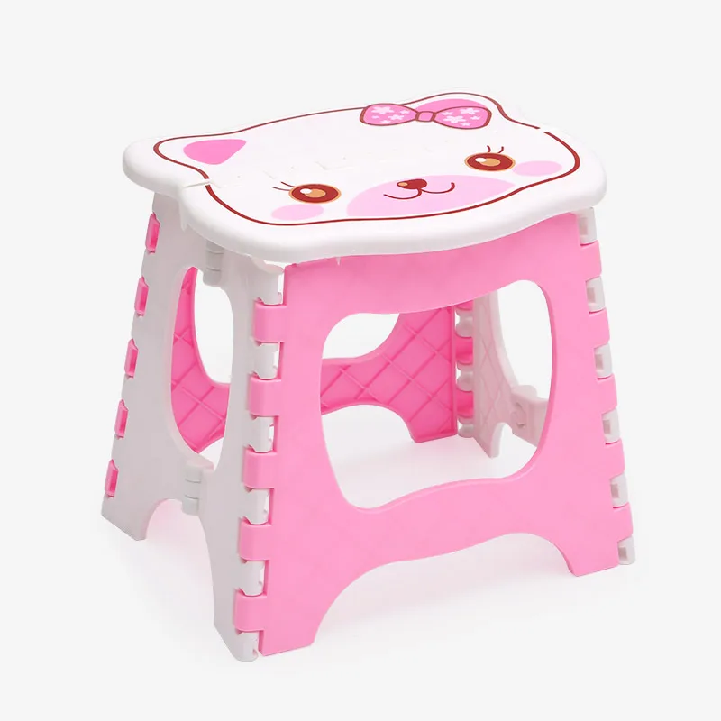 Folding Camping Picnic Step Stool Plastic Foldable Chair Cartoon
