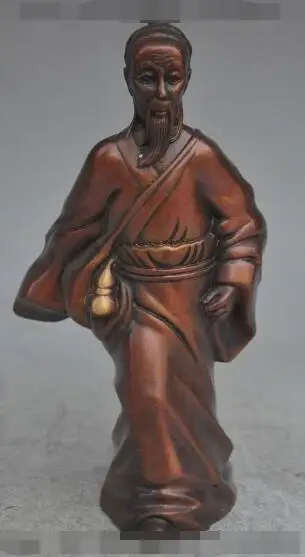 

S01569 7" chinese bronze Ancient People Late Eastern Han Herbs Doctor TCM Huatuo statue B0403