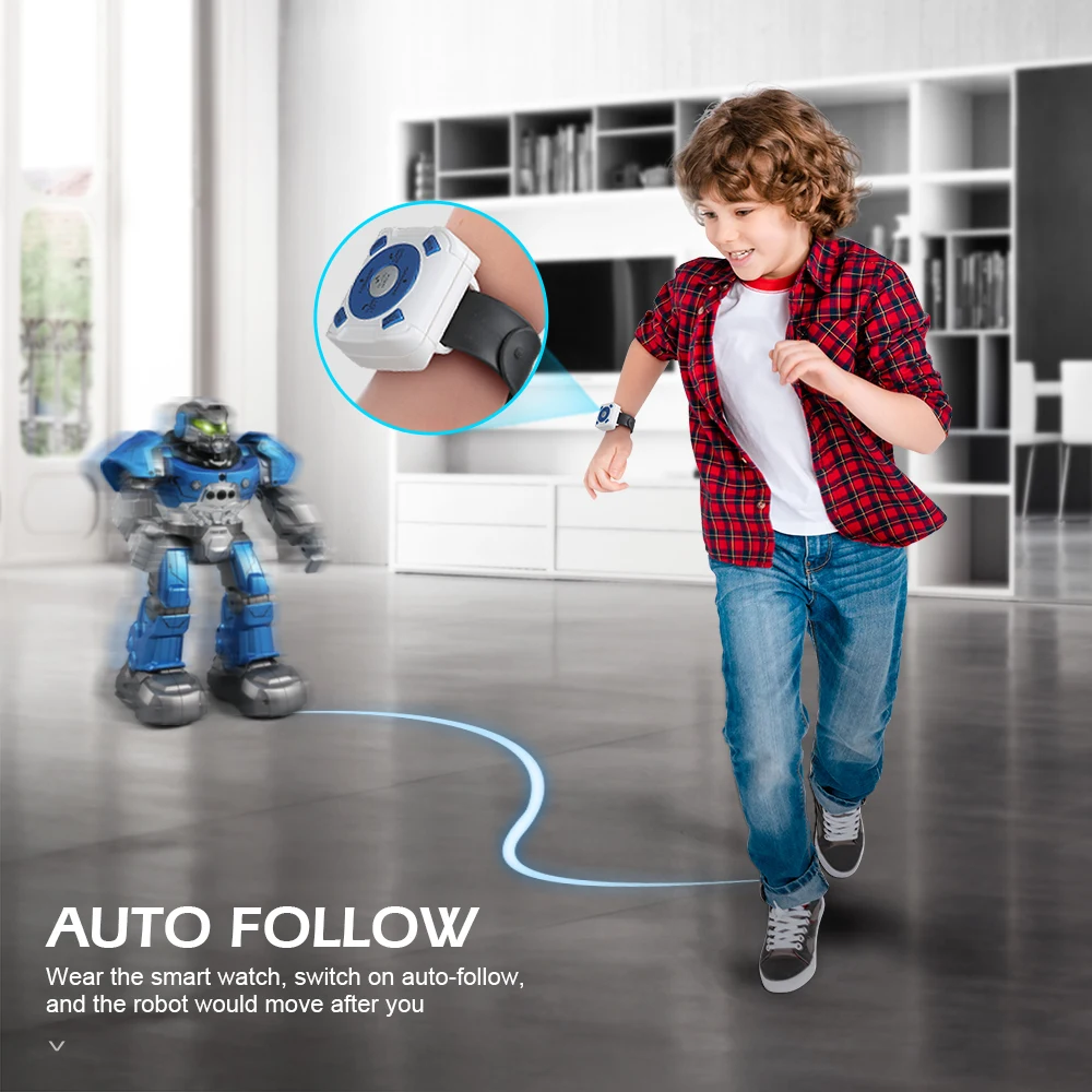 JJRC R5 Robot Intelligent Programmable Auto Music Dance RC Robot For Children Smart Watch Follow Gesture Sensor RC Toys Robo