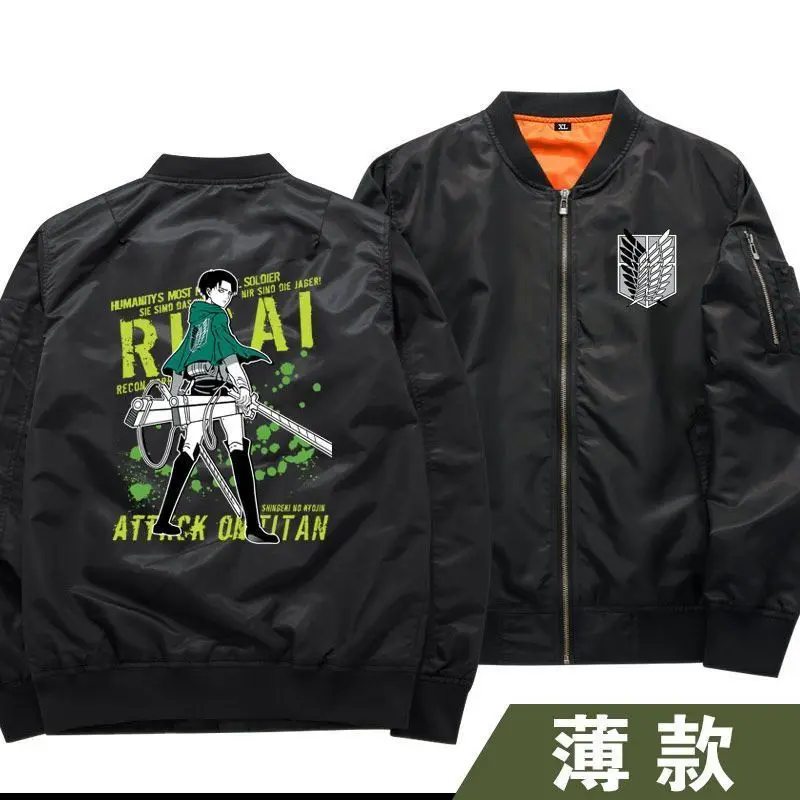 Skup Atak na tytana męskie płaszcze atak Cosplay bomber jacket wiosna Baseball kurtki przeciwdeszczowe Shingeki przebranie na karnawał 112701