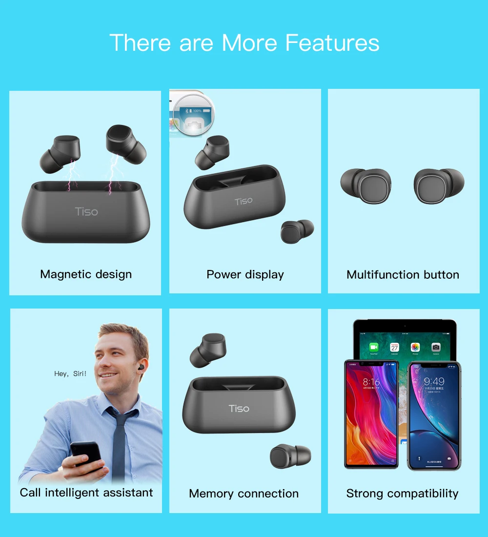 Tiso i4 Bluetooth 5.0 écouteurs TWS true wireless stéréo