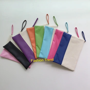

20pcs/lot monogram personalize canvas women fashion cosmetic bag zip closure makeup bags small wristlet pouch bridesmaid gift