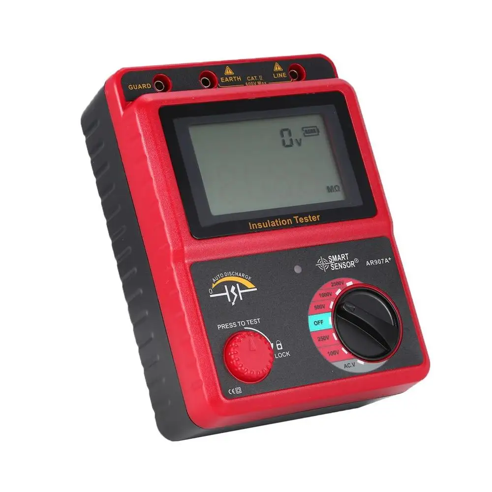 SMAER SENSOR AR907A + 100 2500 В меггер тестер сопротивления заземления мегомметр AC/DC