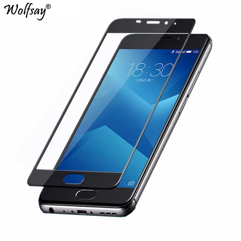 2 шт. Защитное стекло для Meizu M5 закаленное с полным покрытием Meilan 5 дюйма пленка