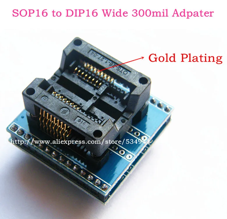 

SOP16 to DIP16 Adapter Socket Wide 300mil / SOIC16 -DIP16 Socket sop16 to dip16 ic programmer adapter