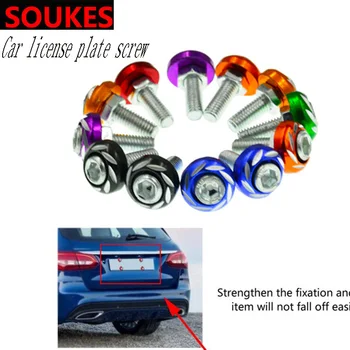 

12pcs Car Styling License Plate Nuts Bolts Screws Cover For Renault Megane Duster Clio Honda Civic Fit VW touareg MK5 Mazda 3 6