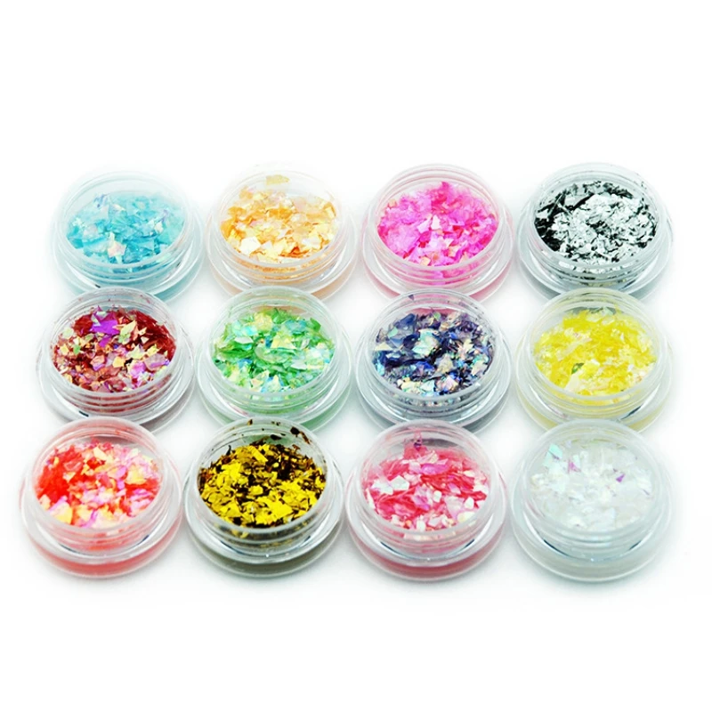 

Nail Art Decorations 1 Box Nail Glitter Flakes 3D Colorful Sequins Spangles Polish Manicure Accessories