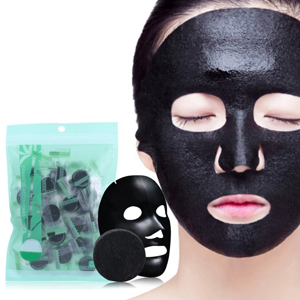 

Hot Sale 30PCS Black Compressed Mask Disposable Facial Black Mask Paper Skin Care Wrapped Masks DIY Beauty Makeup
