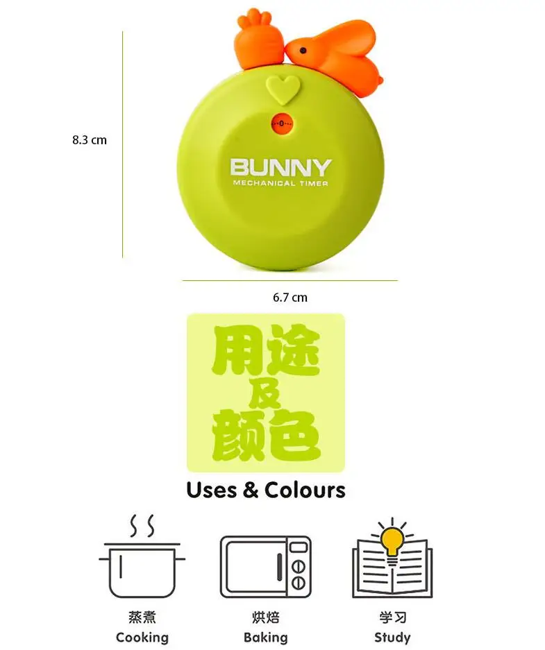 60 минут мультяшная Механическая сигнализация магнитный Таймер креативный кролик напоминание кухня поставка таймер для выпечки часы
