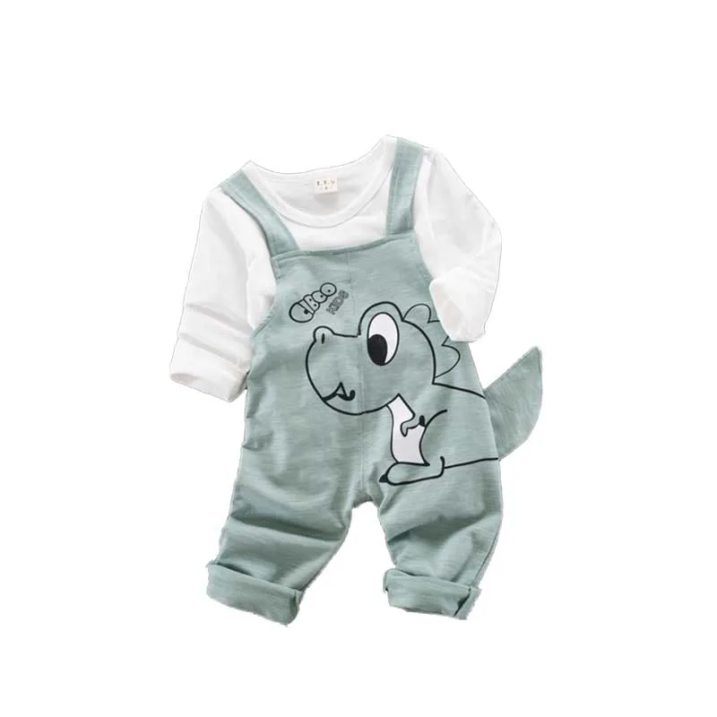 

2Pcs Children's Set Boys Clothing Set Kids Girls Clothes Cute Cartoon Animals Stylis Bib Overall Pants Suspenders Baby Boys Sets