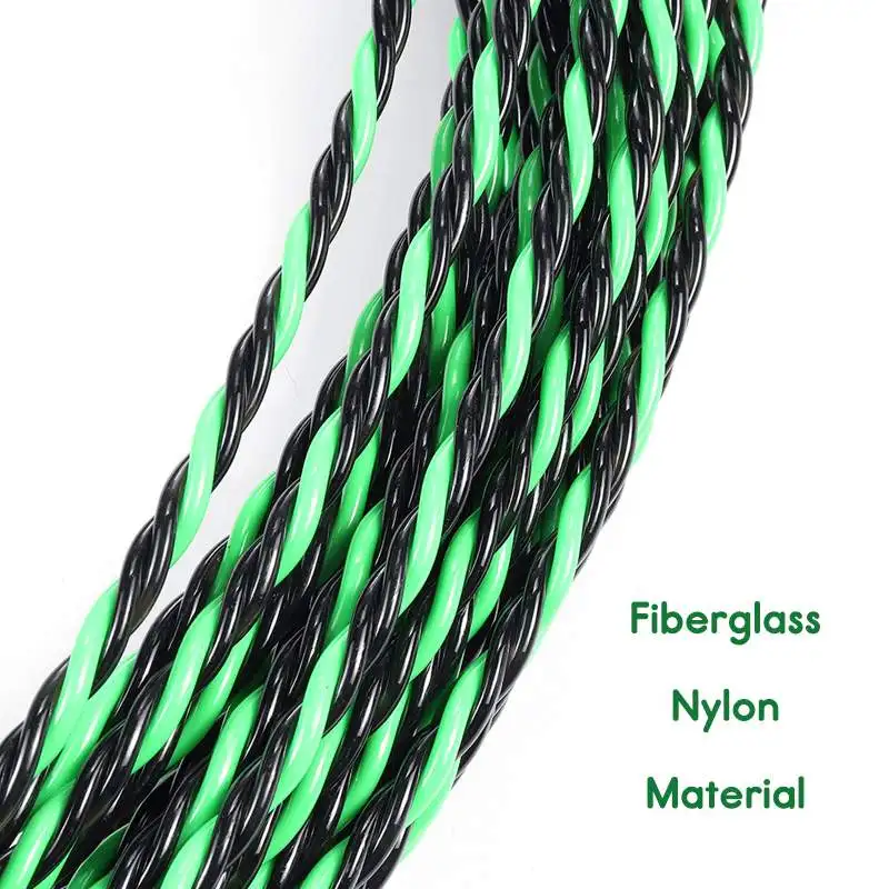 5-40 м 5 мм зеленое направляющее устройство стекловолокно Электрический кабель толкатели воздуховод змеи роддер Рыба лента провода+ два натяжителя кабеля