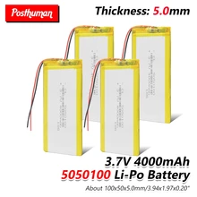 5050100 3,7 в 4000 мАч Lipo литий-полимерный аккумулятор для MP4 MP5 gps планшет DVD MID PAD PDA POS машина Bluetooth динамик