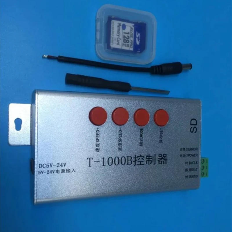DC5V-24V T1000B SD Card WS2801 WS2811 WS2812B LPD6803 8806 LED strip digital led 2048 Pixels T-1000B DMX512 RGB Controller | Лампы и