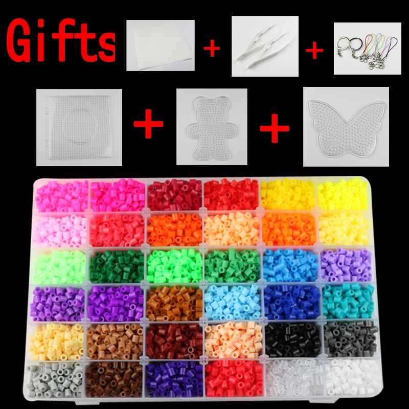 Ceny 24 36 kolorów zestaw pudełek hama koraliki zabawki 5mm perler edukacyjne dla dzieci diy zabawki koraliki do łączenia plussize pegboard arkusze papier do prasowania