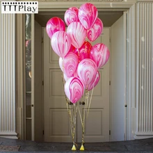 20 шт мраморные воздушные шары Цвета Агата 12 дюймов радужные латексные шарики с принтом Свадебные украшения день рождения шар для душа