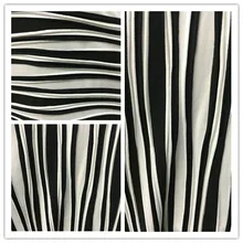 Полиэфирное волокно эластичная трехмерная складка черно-белая полосатая трикотажная ткань широкие брюки ткань платья(плиссированная 0,5 м