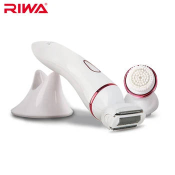 

Riwa new 2 in 1 Lady Shaver +Facial Cleansing Brush Waterproof Women Multi-function Beauty Tool Face Care With Charge stand