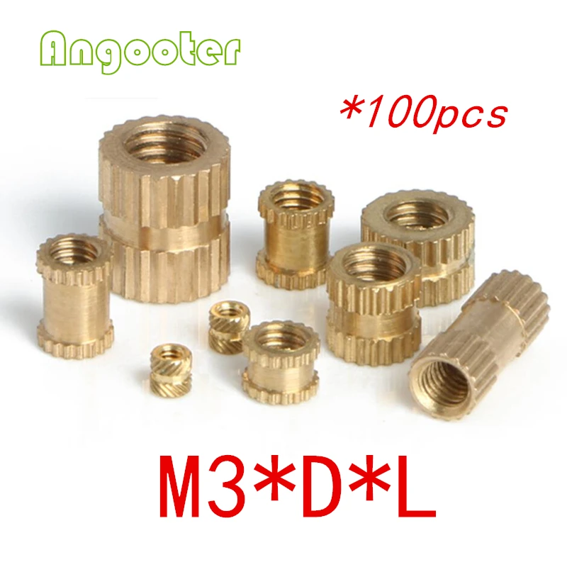 Nuts m5 B Type Brass Inserts nut Size: 100pcs M5x12x7 Metric Thread Fasteners - Brass Insert nut for Plastics Hardware Accessories Nuts m5 B Type Brass Inserts nut Size: 100pcs M5x12x7 Metric Thread Fasteners - Brass Insert nut for Plastics Hardware Accessories